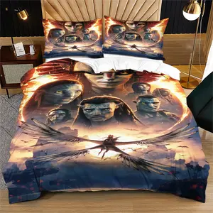 Avatar 3 Poster Print Duvet Cover Set, Bedroom Bedding Set, Bedroom Decoration Gift Suitable for Avatar fans, Including 1 Duvet Cover and 1 or 2 Pillowcases (Excluding Quilt and Pillow Inserts)