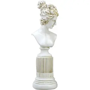 14-inch Greek Goddess Statue - Resin Venus/Aphrodite Bust Sculpture, Roman Mythology Head Art for Living Room, Bookcase & Shelf Decor