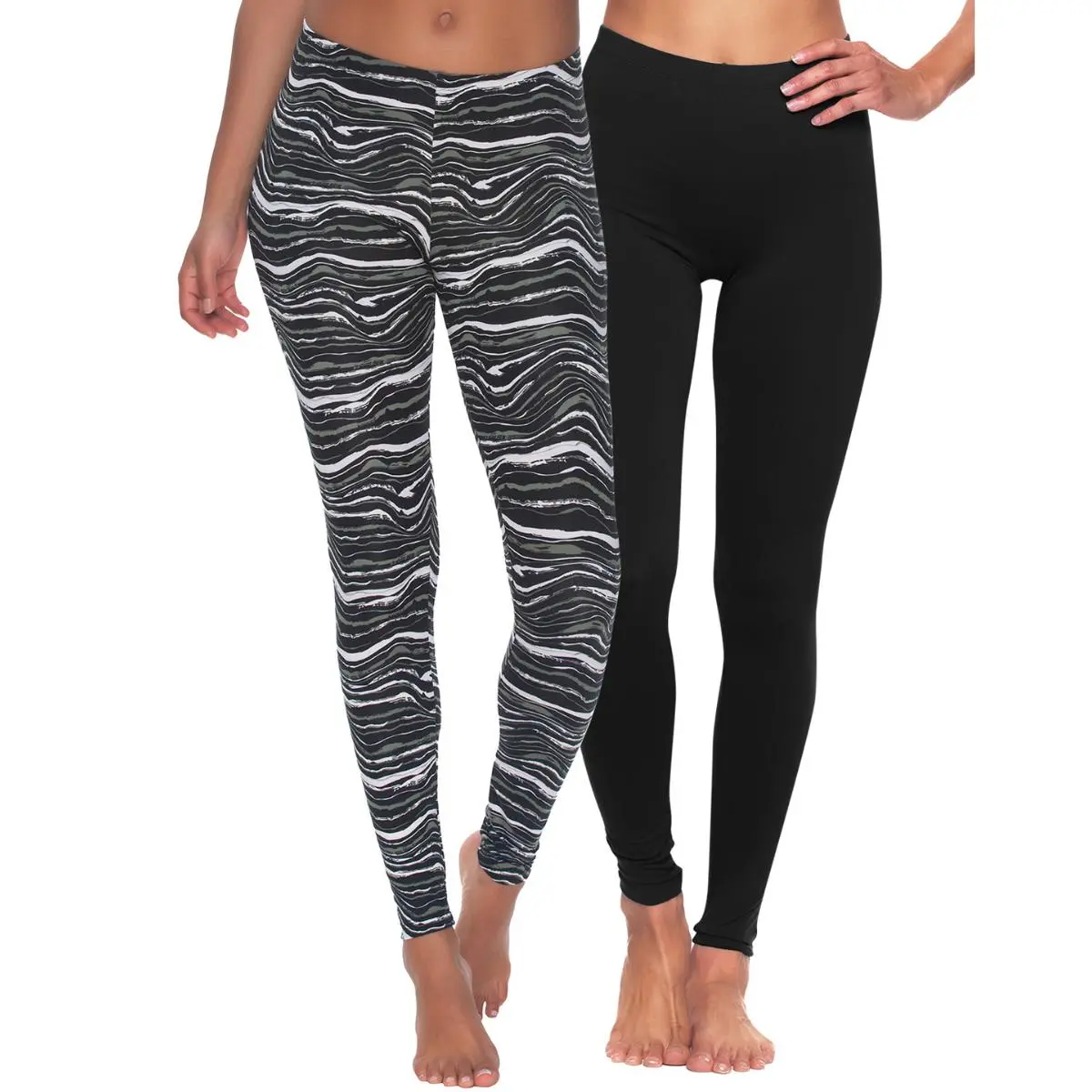 Felina Velvety Super Soft Lightweight Leggings 2-Pack - For Women - Yoga Pants, Workout Clothes