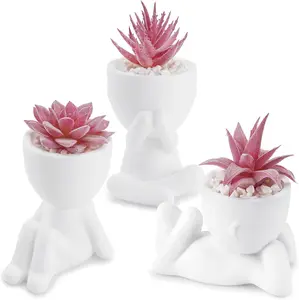 3 Packs Fake Succulents Plants Artificial for Pink Room Bathroom Bedroom Home Decor Aesthetic Indoor