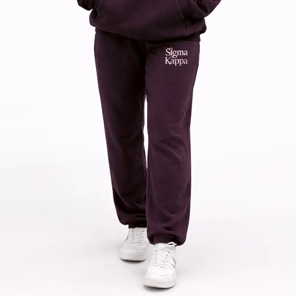 Sigma Kappa Bordeaux Sweatpants with Embroidered Logo