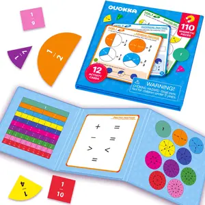 QUOKKA Magnetic Fractions Learning Set - Unisex Interactive Screen-Free Maths Toy, Visual Learning Tools, Hands-On Fraction Games for Kids Ages 6-12, Interactive Maths Toys