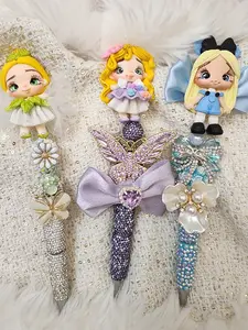 Custom and Premade Beadable Pen - Live Claim Only with Unique Designs and Characters Featuring Sparkling Accents