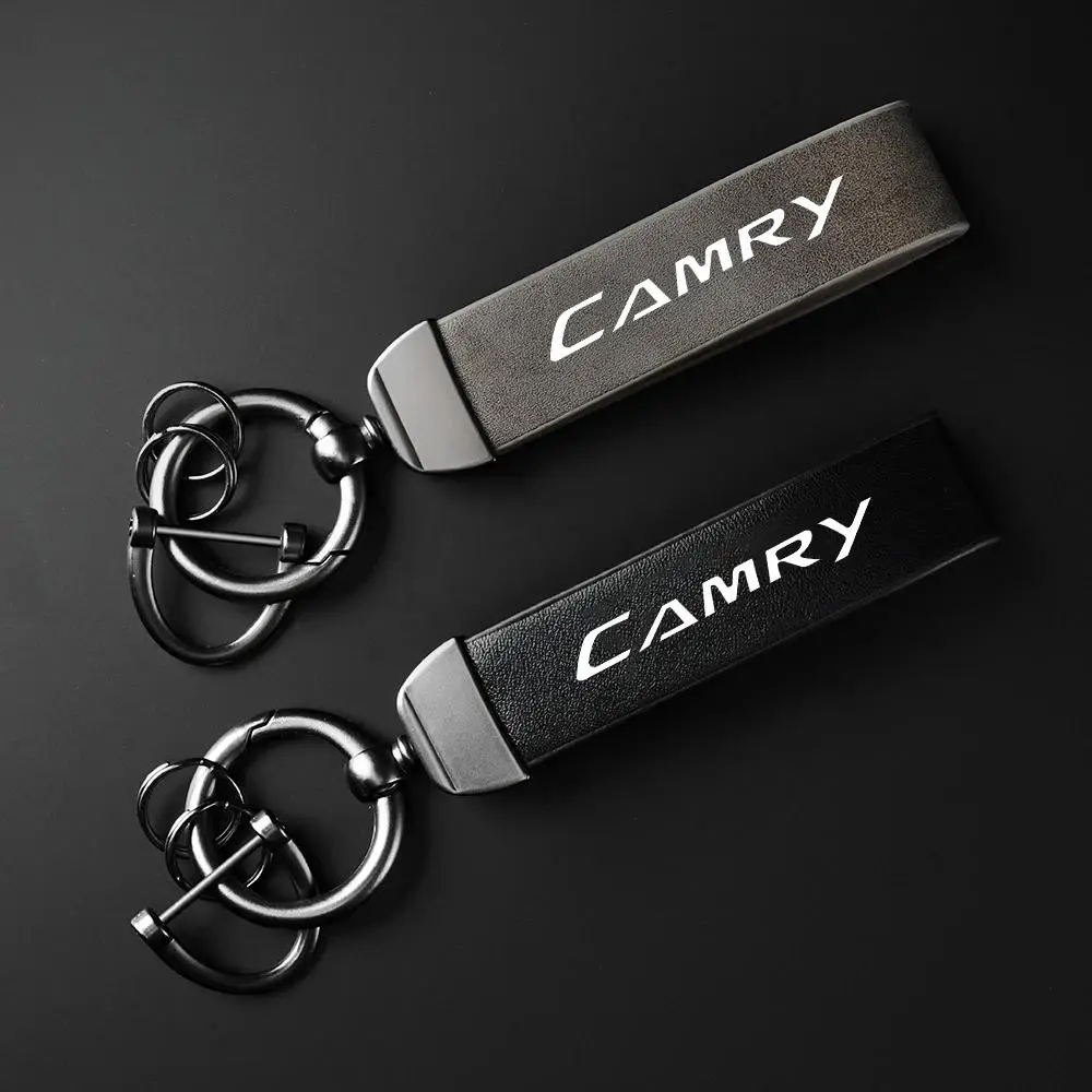 Car Keychain, PU Leather Car Keychain, Simple Design Car Interior Decoration Accessories for Toyota CAMRY