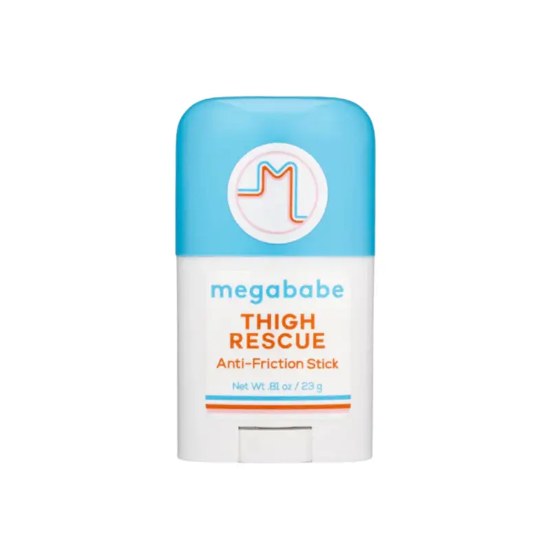 Megababe Thigh Rescue Mini 23ml Citrus Anti-Chafe Stick - Travel Size Anti-Chafing for Sensitive Skin, Anywhere Rubbing Prevention on Thighs, Arms, Bra-Lines - On-The-Go Use, Body Care Products, Mild Anti-Chafing