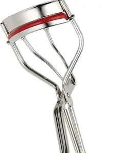 The Eyelash Curler: Easy use. Long-lasting curl of lashes effect. Wide opening. Stainless steel with two red lash cushions. Pro makeup artist tool for before & after mascara application