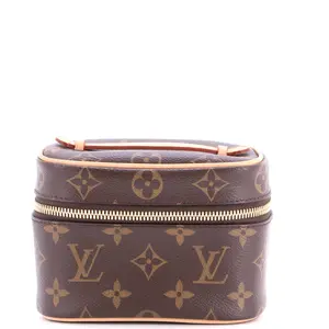 Pre-owned Louis Vuitton Canvas Coated Toiletry Bags Nice Vanity Case Monogram Canvas Nano by Rebag