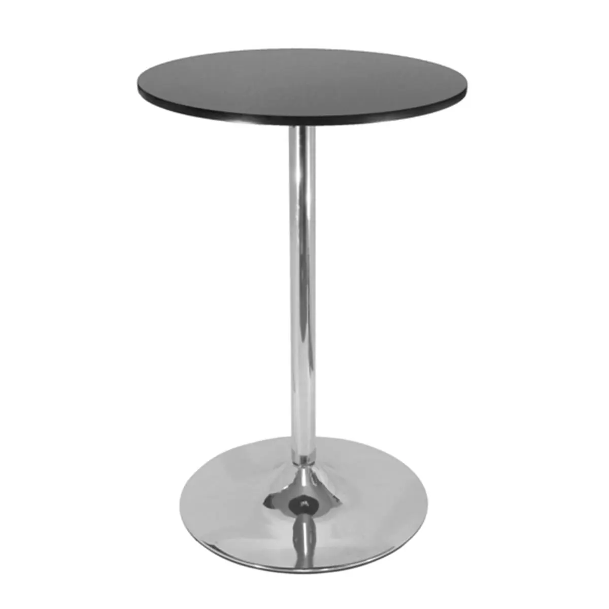 Winsome Wood 212 MAIN Round Pub Table - 28x28 in, Black, Chrome Legs, Outdoor Living Furniture, Patio Dining Table