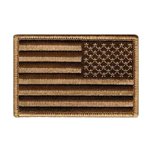 Black Hawk American Flag Patch Subdued Coyote Tan - Reversed
