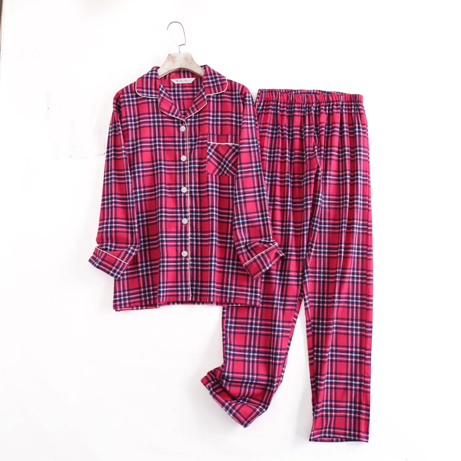 100% Cotton women's Pajama set, Plaid Pajama, Flannel Pajama set, Buffalo plaid