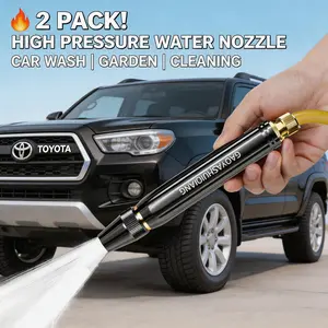 High Pressure Car Wash Gun 2-Pack |   Booster Nozzle + Hose |   Car & Garden |   Leak-Proof |   Easy Wash