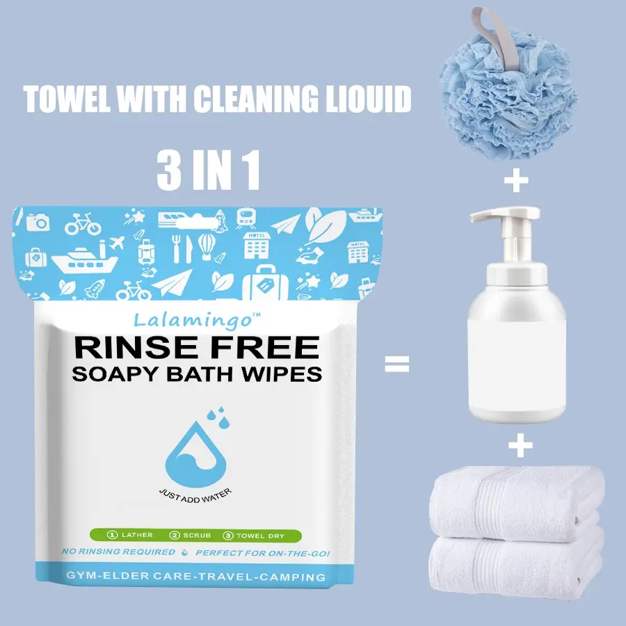 50/100pcs 30x30cm Disposable No-Rinse Foaming Cleansing Bath Towels Bath Accessories. Quick & Convenient Body Cleaning Anywhere Swimming, Gym Workouts, Travel, Hiking, Post-Surgery Care, Parties & Social Events Disposable Washcloths (25 Sheets/Pack)