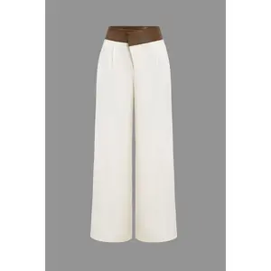 Faux Leather Patchwork Trousers