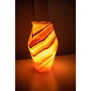 Unique Alabaster Vase - Alabaster Lamp  Floor Lamp Solid Piece of stone Alabaster Lamp Egyptian Alabaster