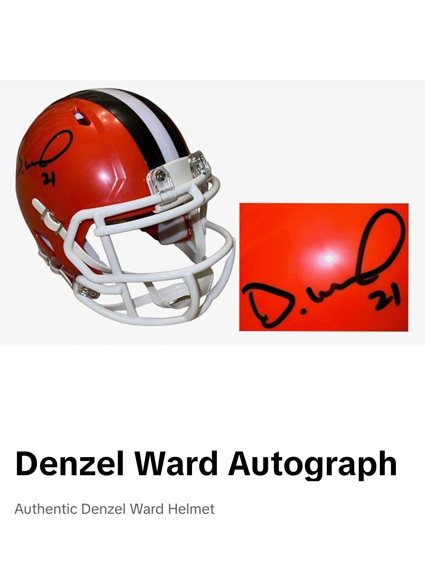 Denzel Ward Signed Cleveland Browns Mini Helmet JSA
