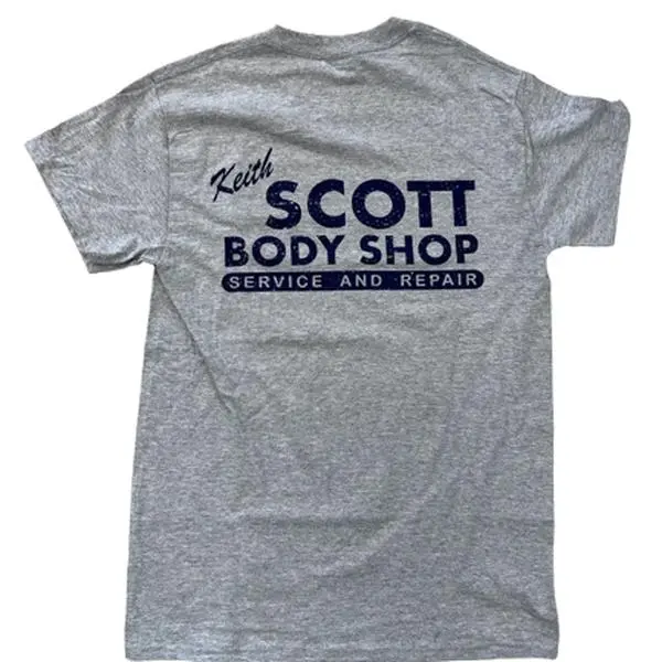 Women's Keith Scott Body Shop Crew Neck Short-Sleeve Casual Streetwear Top, 1 Tree Hill Vintage TV Show Graphic Tee, Unisex Fan Gift