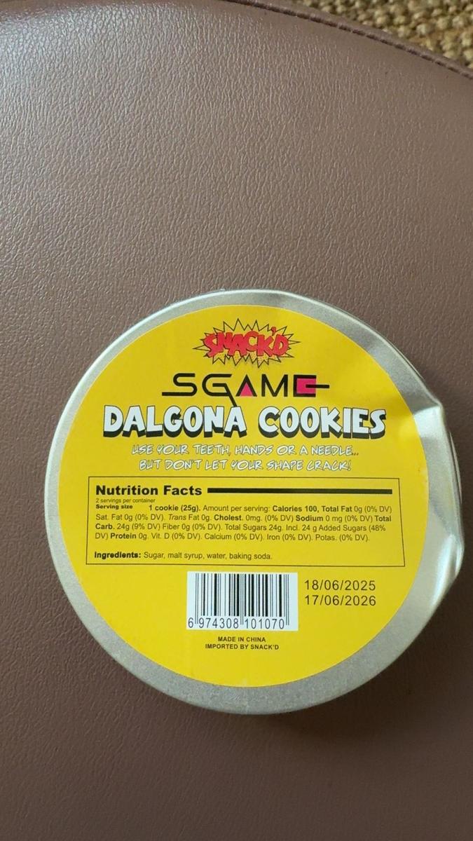 Item: SNACK'D SGame Dalgona Cookie 5 Tins - 5 Cookies