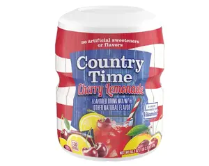 Country Time Cherry Lemonade Powdered Drink Mix, 1 Canister, for Shareable Refreshment, Naturally Flavored with Other Natural Flavor, No Artificial Sweeteners or Flavors, 18.3 oz