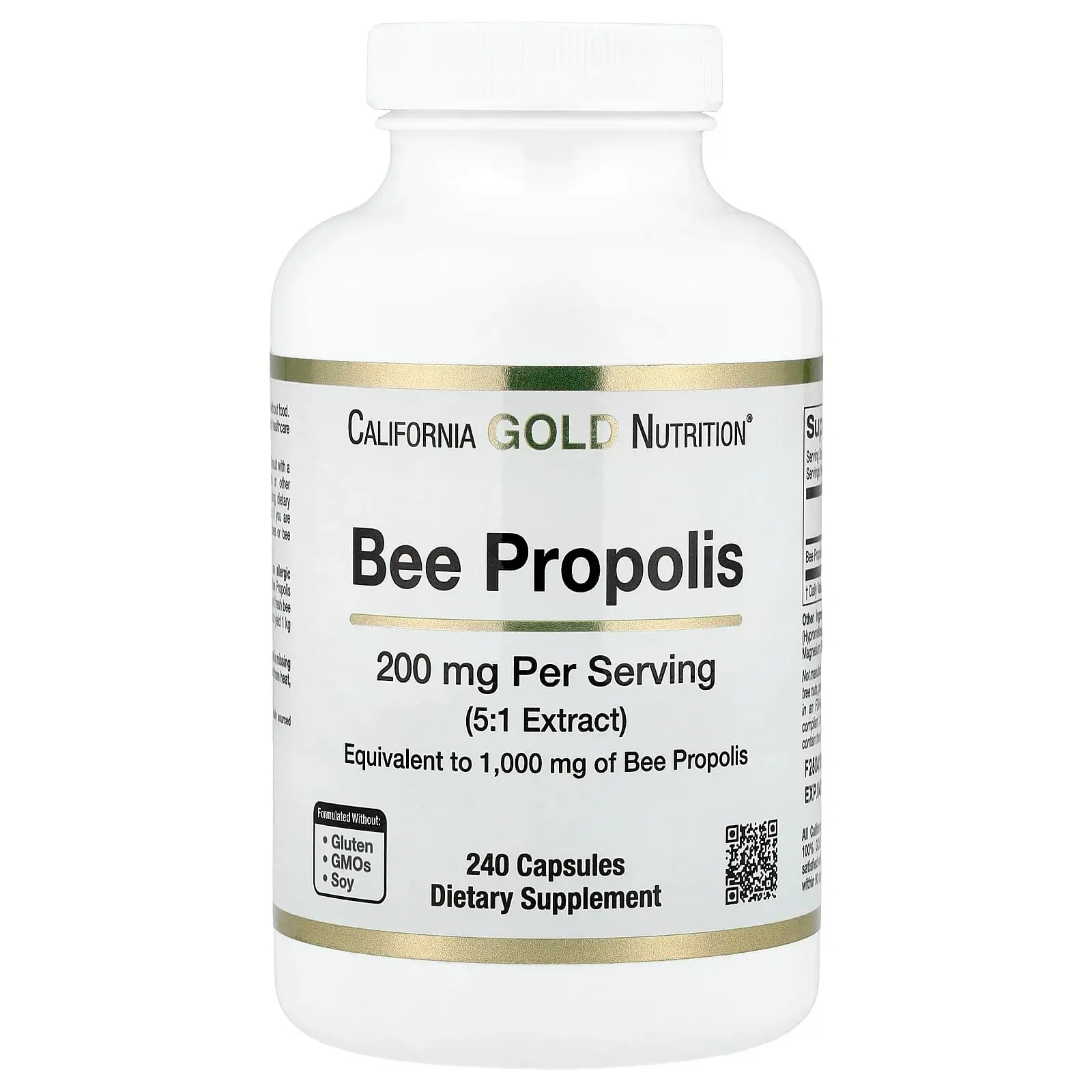 California Gold Nutrition Bee Propolis, 1,000 mg, 240 Capsules