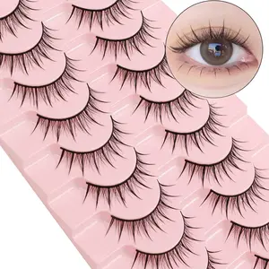 10 pairs of Natural False Eyelashes, little devil eyelashes, naturally enlarge the eyes, thick and slender, ultra soft eyelashes