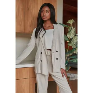 Saint Tropez Linen Double Breasted Blazer