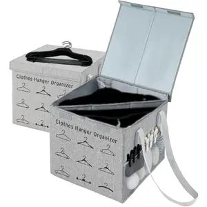 Large Sturdy Hanger Storage, Hanger Organizer Space Saver, Portable Hanger Holder Organizer with Handles, Hanger Organizer Stacker Box  Containers for Closet Laundry Rooms (1 Pack)
