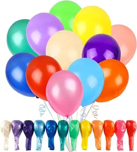 120 Balloons Assorted Color 12 Inches Rainbow Latex Balloons, 12 Bright Color Party Balloons for Birthday Baby Shower Wedding Party Supplies Arch Garland