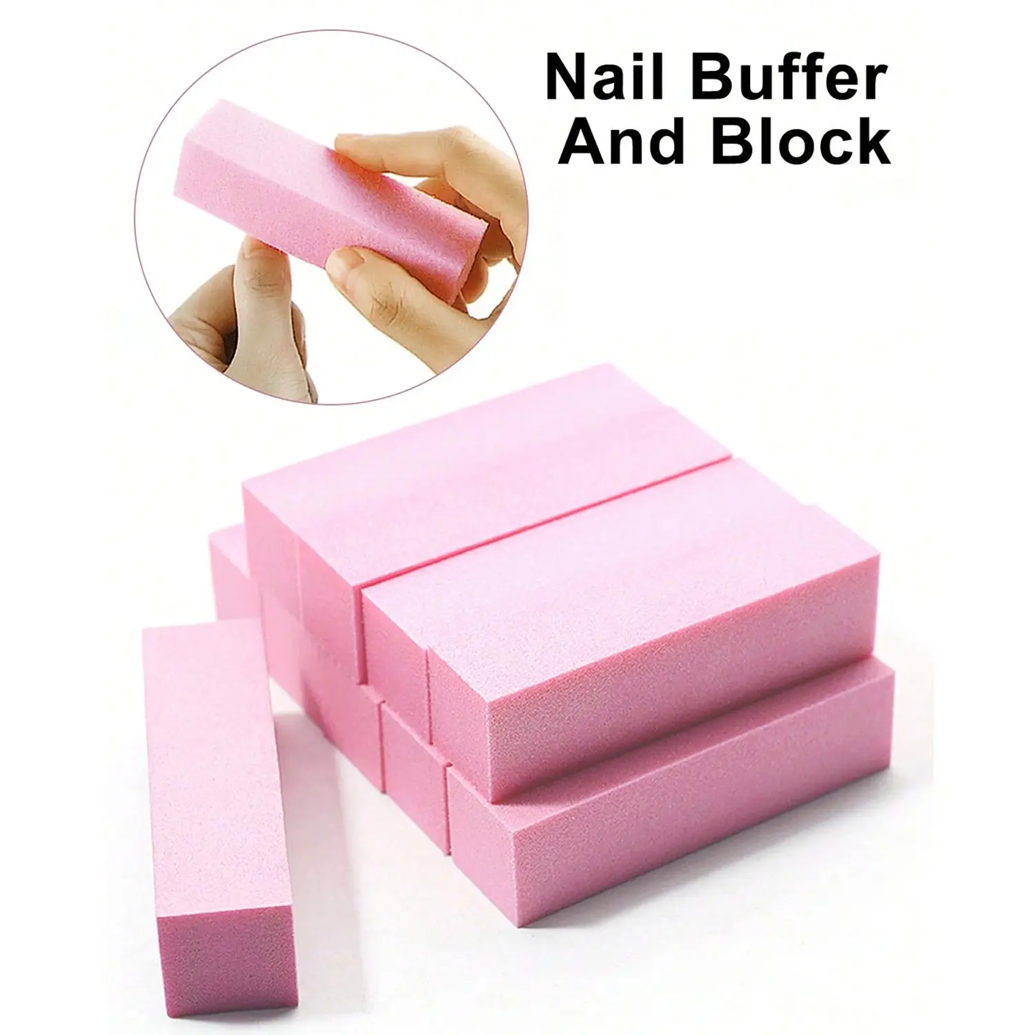 6/10pcs Nail Buffers, Professional Salon Smoothing Manicure Tools Kit Rectangular Art Care Buffer Block Tools Nail Care Product Basic Nail Tools