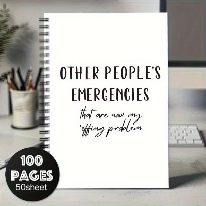 1pc Humorous Spiral Notebook - For Meeting Summaries, Study Insights, and Life Records, 100 Pages, 8.27x5.51in, Fun Gift Idea for Office Friends
