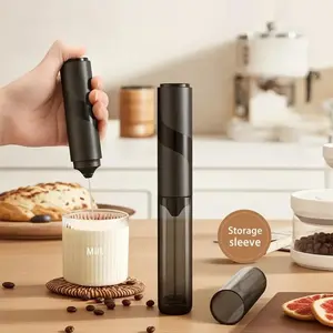 Electric Handheld Frother with Storage Bag, Portable 9500 Rpm Strong Stirring Power, Ideal for Latte, Cappuccino, Protein Shakes, Home & Travel