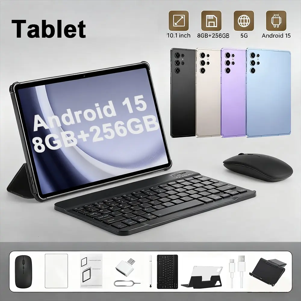 10.1 Inch Tablet PC Android 15 Os, 1280x800 HD Touch Screen, 8