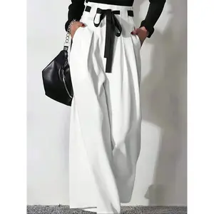 Women's Fall Wide Leg Pants Long Trousers, Casual High Waist Loose Fit, Comfortable Fashion for Daily Wear, Ladies Autumn Clothing, Bottom