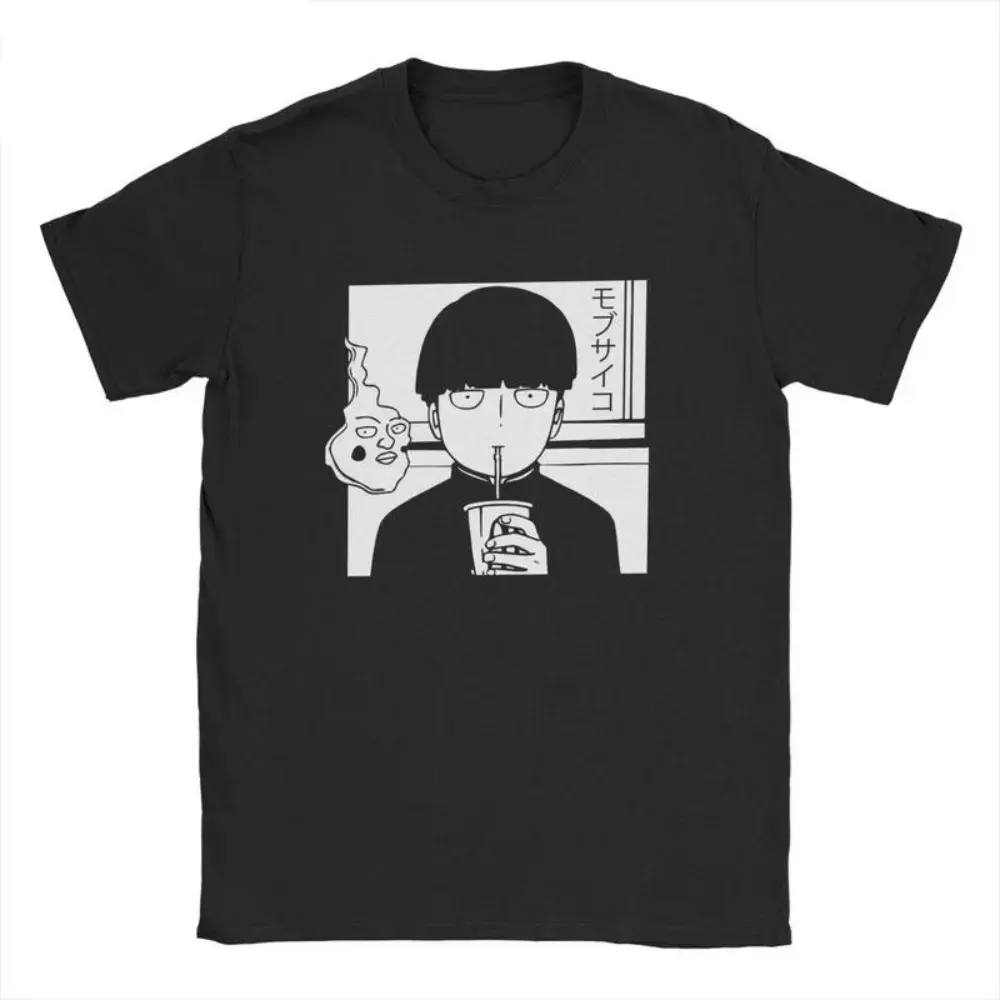 Men's Mob Psycho 100 Graphic T-Shirt - Classic Soft 100% Cotton Shortsleeve Tops, Casual Round Neck Streetwear Outfits, Sweatshirts-Inspired Style, Menswear, Fashion, Soft Cotton, Unisex Cut, Top-Grade Ink, Fabric, Eco-Friendly, Graphic Print, Casual Fit