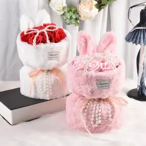 Pink Rabbit Roses Bouquet | Gift Box & Light included