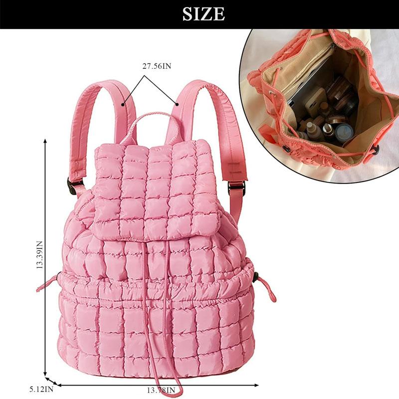 Iris Puff Backpack – Trendy Adjustable Backpack with Inclusive Straps, Soft Quilted Design for Daily Use & Travel