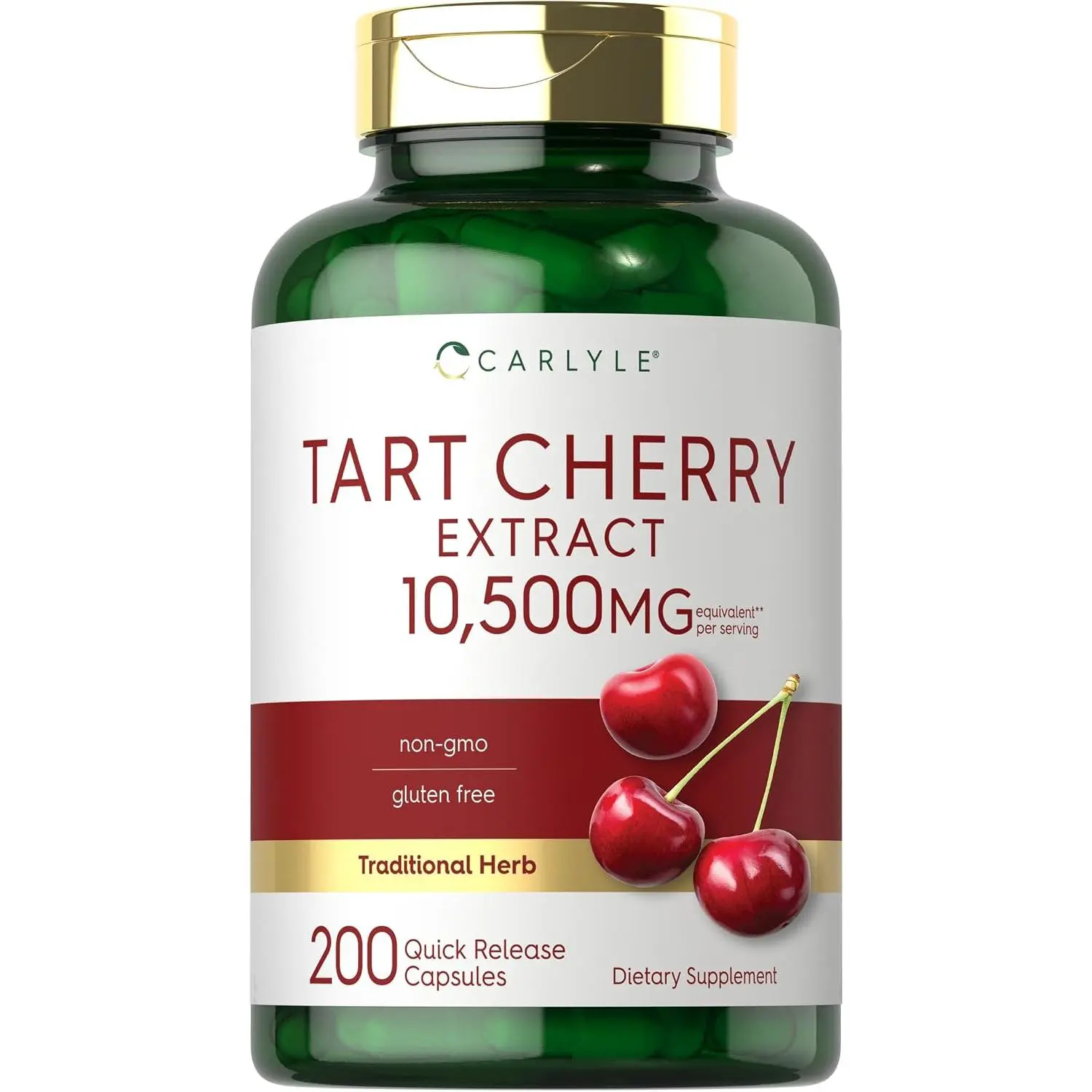 Tart Cherry Capsules Max Potency | Concentrated Tart Cherry Juice Extract Supplement for Joint Comfort & Uric Acid Support | Non-GMO & Gluten Free Herbal Pill Supplement | Daily Wellness Formula | 200 Pills