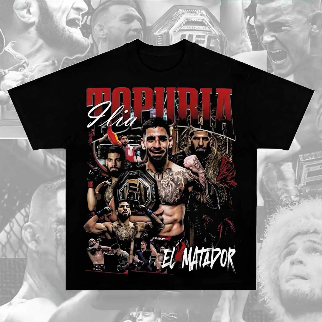 UFC Ilia Topuria T-Shirt Ilia "El Matador" Topuria Graphic Tee Combat Sports Fan Shirt MMA Fight Night Shirt Gift for Men Women American Made Fightwear