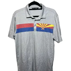 Travis Mathew Arizona Flag Golf Polo Shirt - Gray with Red Blue and Yellow Stripes Size Not Specified