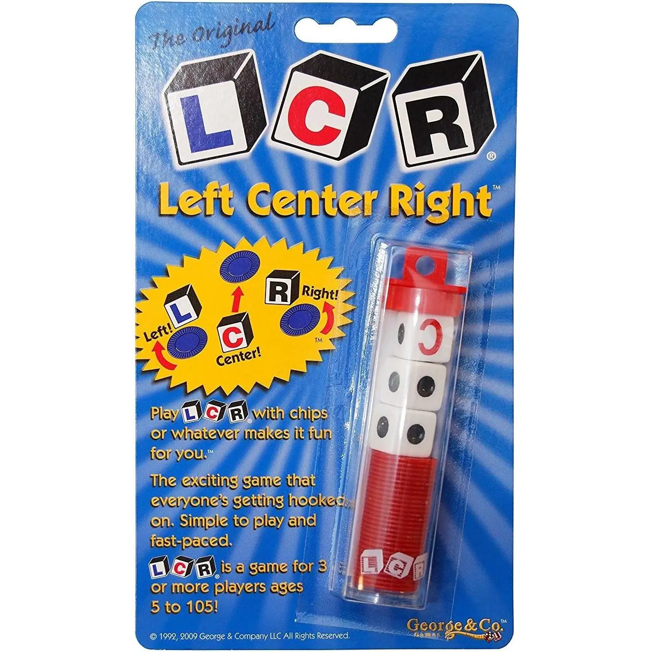 Left Center Right Dice Game - Random Color, 3+ Players