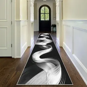 Abstract Line Pattern Kitchen Runner Rug, Modern Abstract Rug, 1 Count Non-slip Soft Floor Mat, Decorative Carpet for Home Kitchen Living Room Entrance Hallway