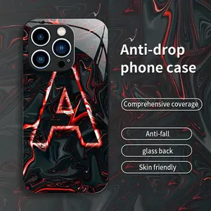 Suitable for [iPhone 13 Pro] New high-end smudged letter glass mobile phone case New business simple metal paint electroplated gold glass mobile phone case Affordable price Anti-drop and anti-fingerprint 995