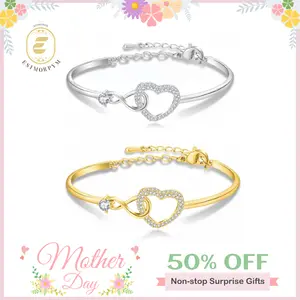 Infinite Heart Radiant Bangle Bracelet Birthday Wedding Engagement Anniversary Valentine's Day Daily Wear mothersdaygift
