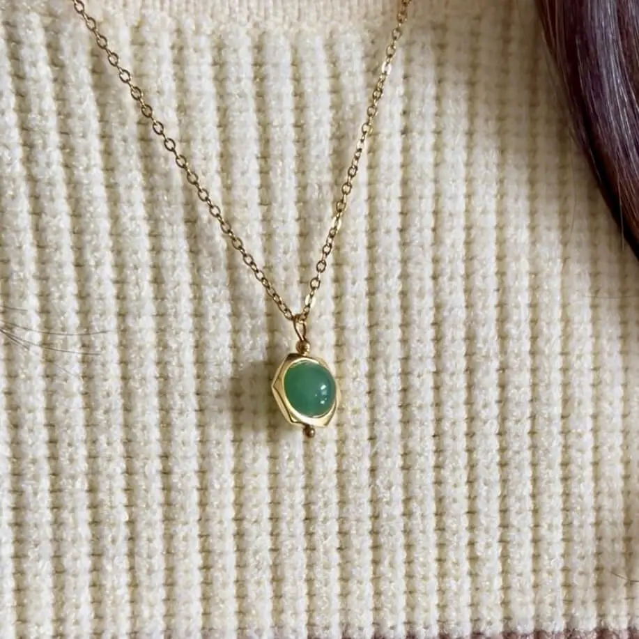 Grace Green Aventurine Fidget Necklace