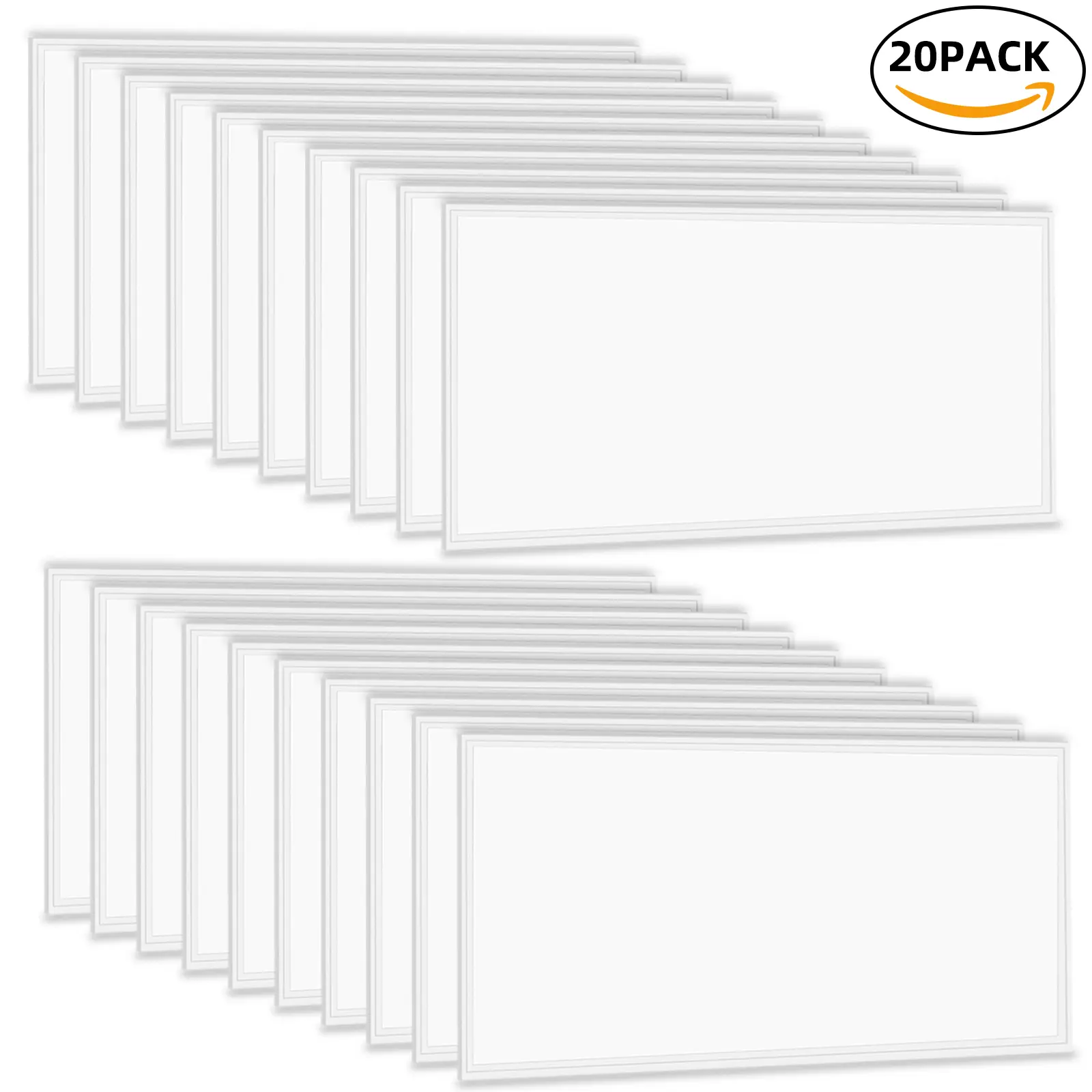 20-Pack 2x4 LED Light Fixtures 5000K Daylight White 7800 Lumens 0-10V Dimmable 110-277V Energy Saving LED Troffer Panel Light for Commercial Indoor Use Lamp Office - Residential Workshop Retail School Hospital Lamp