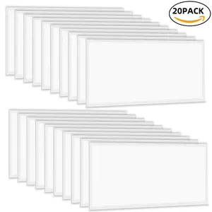 20-Pack 2x4 LED Light Fixtures 5000K Daylight White 7800 Lumens 0-10V Dimmable 110-277V Energy Saving LED Troffer Panel Light for Commercial Indoor Use Lamp Office - Residential Workshop Retail School Hospital Lamp