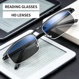 Lightweight Metal Half Frame 2 in 1 Progressive Multifocal Reading Glasses for Adults Unisex Presbyopia Correction +100 to +400 Diopter Range Comfort Fit Daily Wear Eyewear fashion color eyeglass