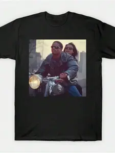 Love Jones Graphic Print Relaxed-Fit T-Shirt — An ultra-soft, breathable, and moisture-wicking crewneck tee; a casual summer top featuring a vintage urban design aesthetic | Motorcycle-Themed Print