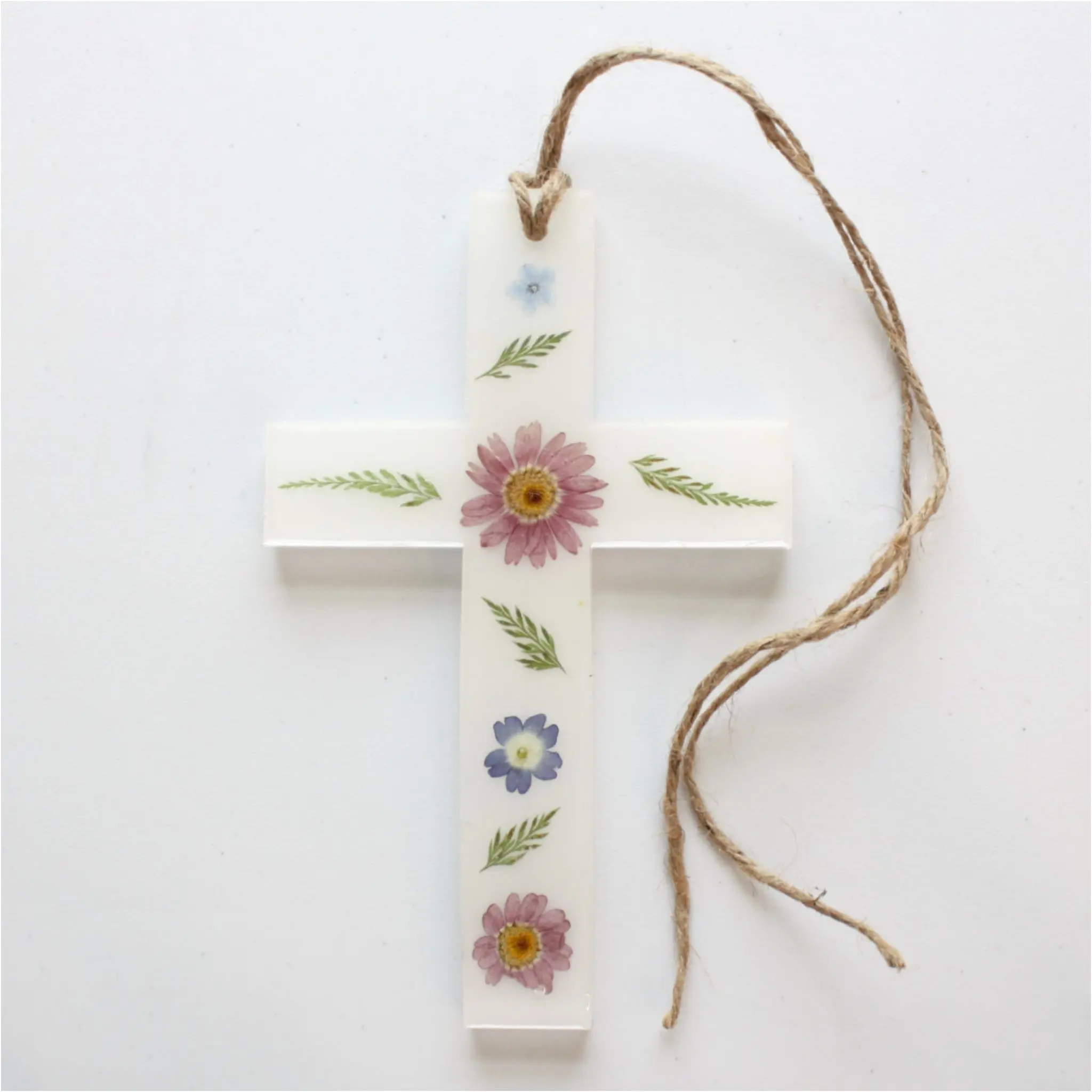 Pressed Flower Cross