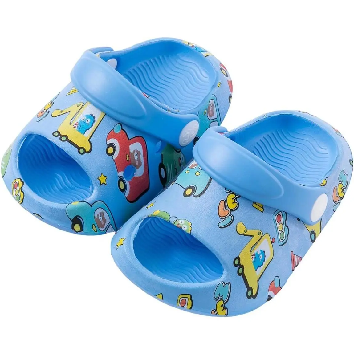 Toddler Kids' Casual Flat Lightweight Open-Toed Soft Sole Sandals with Backstrap, Cute Cartoon Quick-Dry Water Slippers for Garden, Beach, Casual Slippers, Flat Slippers