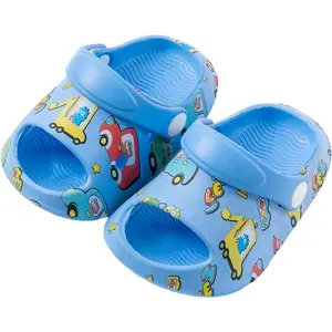 Kids Slides Sandals Toddler Boys Girls Shower Slippers with Backstrap Cute Cartoon Water Shoes Quick Dry for Garden Beach Pool